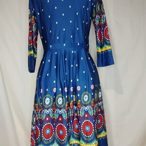Reborn Vibrant Blue Long Sleeve Dress
